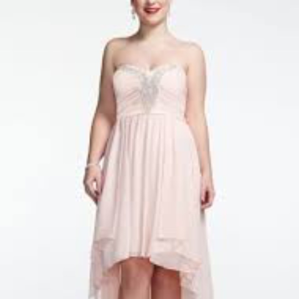 City Triangles Embellished Strapless High-Low Formal Dress Size 5 - Blush Pink